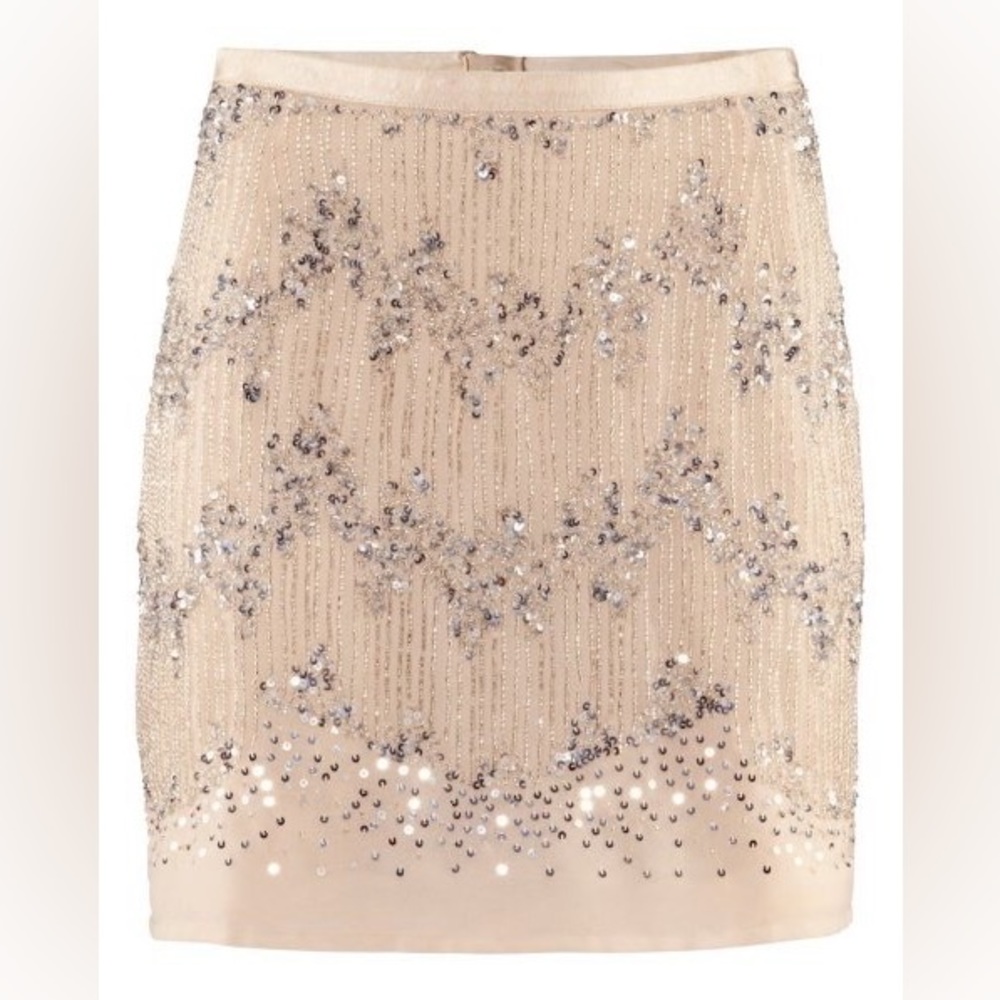 Lana Del Rey for H&M light pink sequined mini skirt